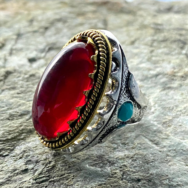 Red stone deals costume ring