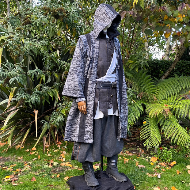 Mid-Length Larp Robe (Grey and Black)