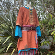 Orange & Brown Woven Medieval Tunic