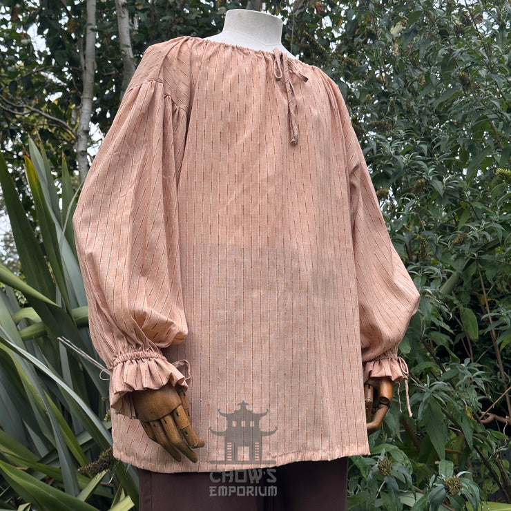 Medieval Shirt Round Neck in Tan Cotton