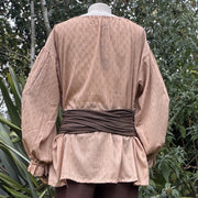 Medieval Shirt Round Neck in Tan Cotton