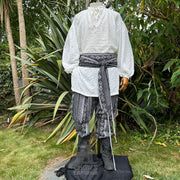 Medieval Shirt in Textured White Cotton & Linen