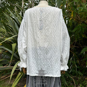 Medieval Shirt Round Neck in White Cotton