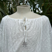 Medieval Shirt Round Neck in White Cotton