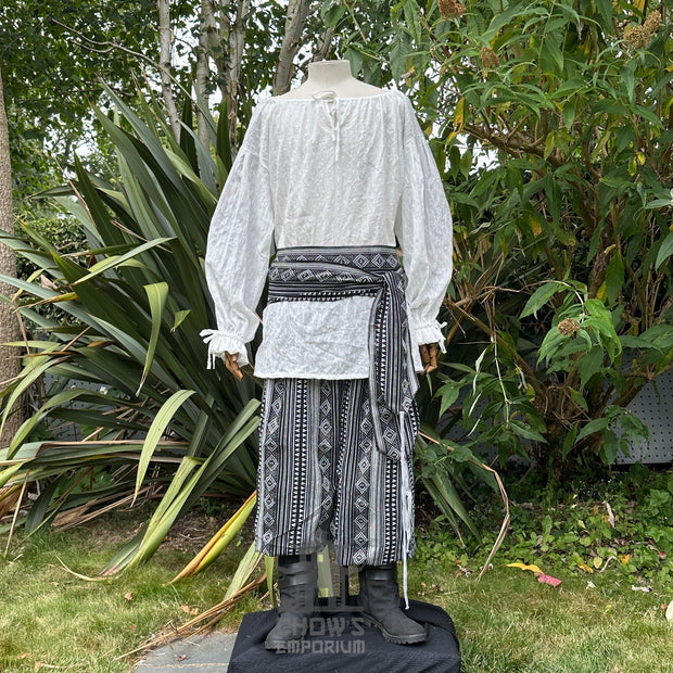 Medieval Shirt Round Neck in White Cotton