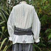 Medieval Shirt Round Neck in White Cotton