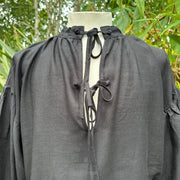 Medieval Shirt in  Black Cotton & Linen