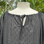 Medieval Shirt Round Neck in Black Cotton