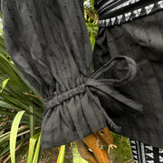 Medieval Shirt Round Neck in Black Cotton