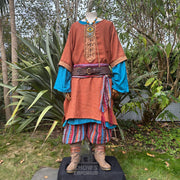 Orange & Brown Woven Medieval Tunic