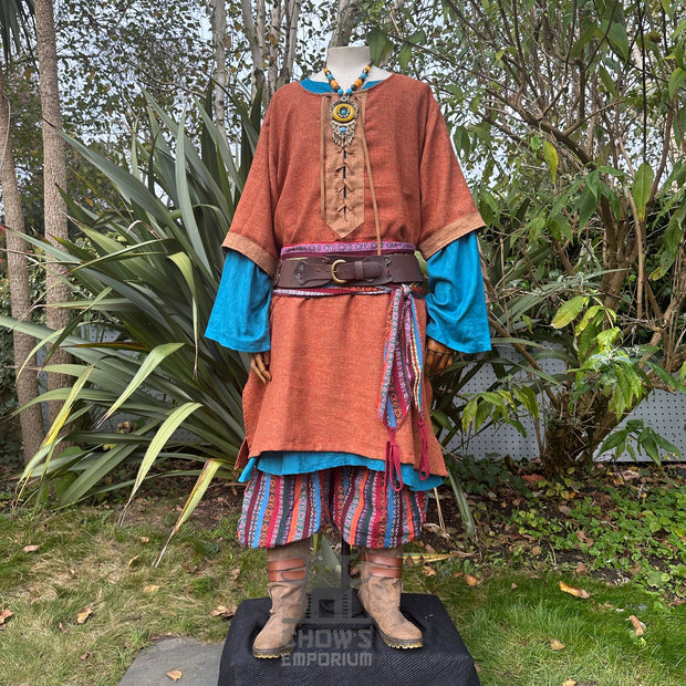 Orange & Brown Woven Medieval Tunic