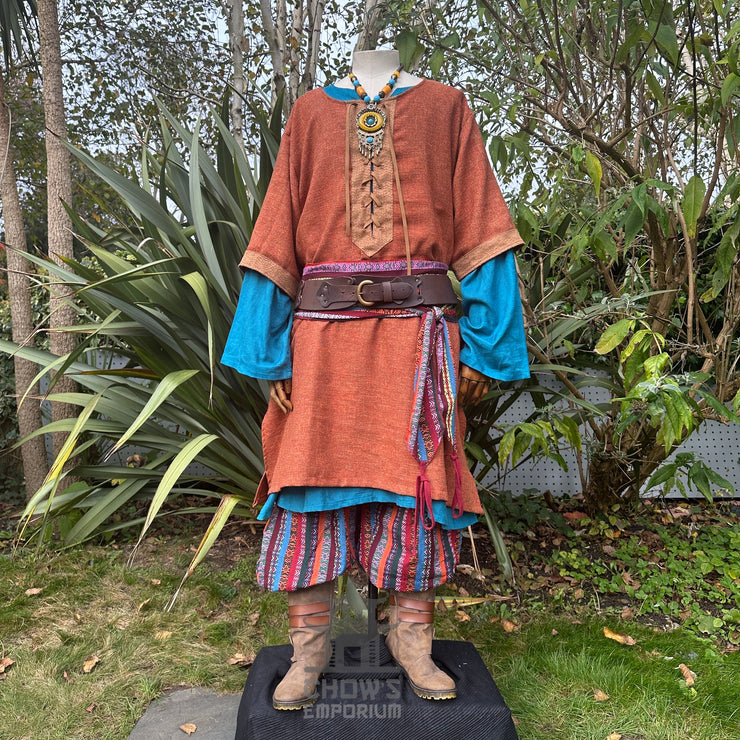 Orange & Brown Woven Medieval Tunic
