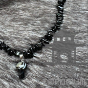 Black Polished Stone Necklace