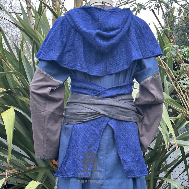 Blue Wool Wraparound Hood