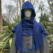 Blue Wool Wraparound Hood