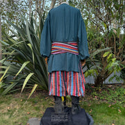 Medieval Shirt in Teal Cotton & Linen
