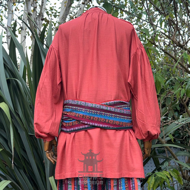 Medieval Shirt in Rust Cotton & Linen