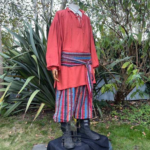 Medieval Shirt in Rust Cotton & Linen