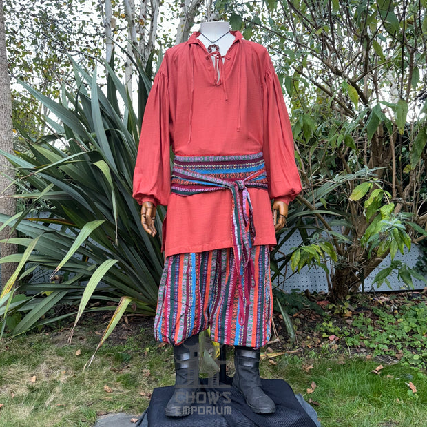 Medieval Shirt in Rust Cotton & Linen