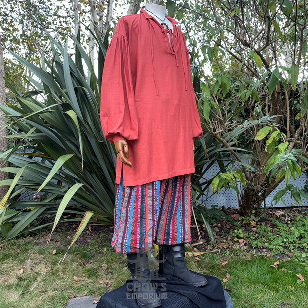 Medieval Shirt in Rust Cotton & Linen