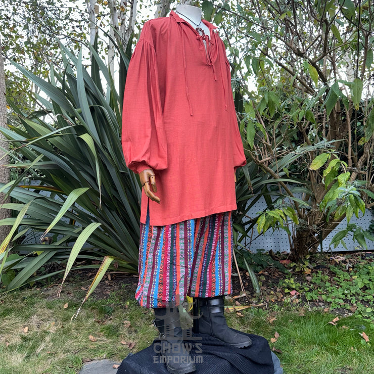 Medieval Shirt in Rust Cotton & Linen