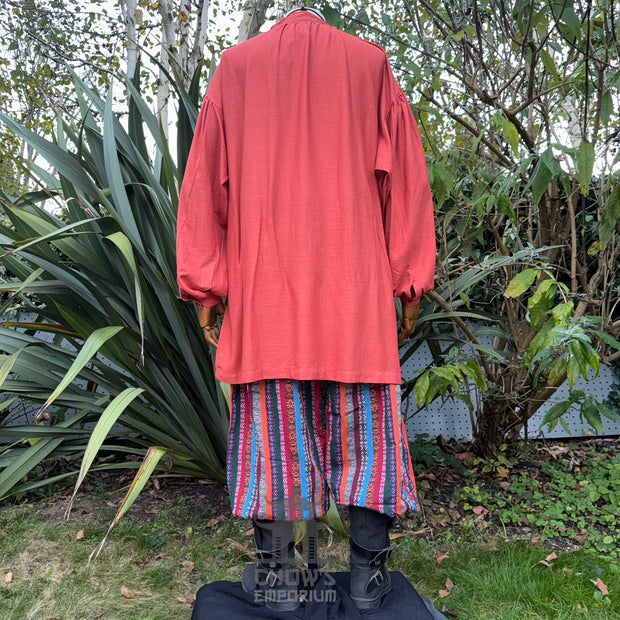 Medieval Shirt in Rust Cotton & Linen