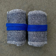 LARP Sash - Blue and White Herringbone Wool