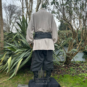 Medieval Shirt in Light Grey Cotton & Linen