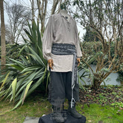 Medieval Shirt in Light Grey Cotton & Linen
