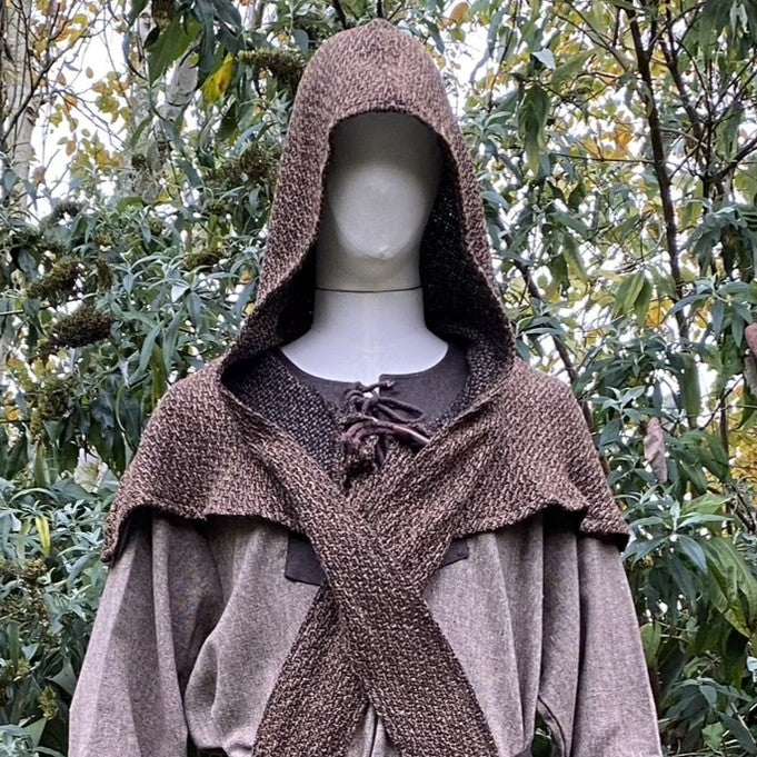 Brown Wool Wraparound Hood