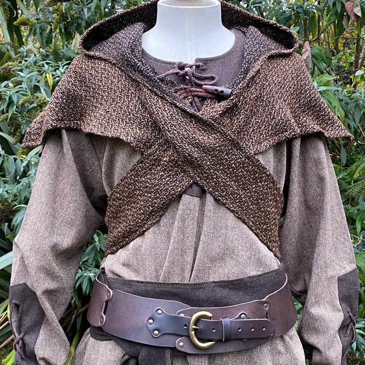 Brown Wool Wraparound Hood