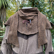 Brown Wool Wraparound Hood