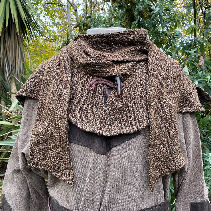 Brown Wool Wraparound Hood