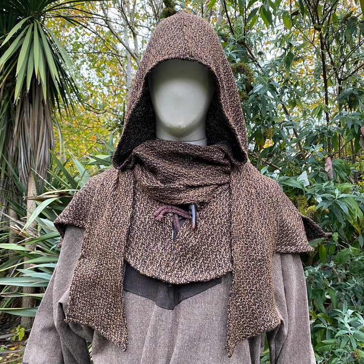 Brown Wool Wraparound Hood