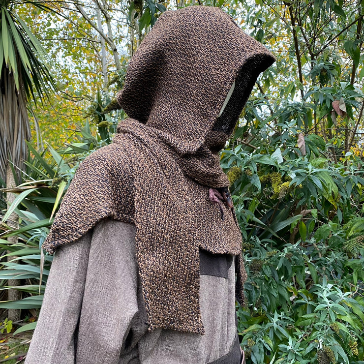 Brown Wool Wraparound Hood