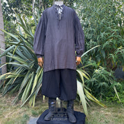 Medieval Shirt in  Dark Grey Cotton & Linen