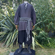 Medieval Shirt in  Dark Grey Cotton & Linen