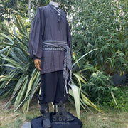 Medieval Shirt in  Dark Grey Cotton & Linen