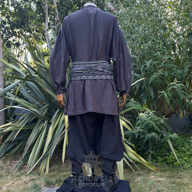 Medieval Shirt in  Dark Grey Cotton & Linen