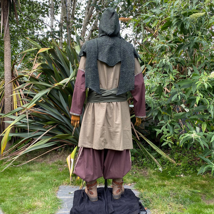 LARP Basic Outfit, 4 pieces, Tunic, Pants, Hood & Sash (Green and Brow – LARP  Costumes