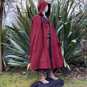Cloak, Herringbone with Grey Mantle (Rust Red)