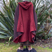 Cloak, Herringbone with Black Mantle (Rust Red)