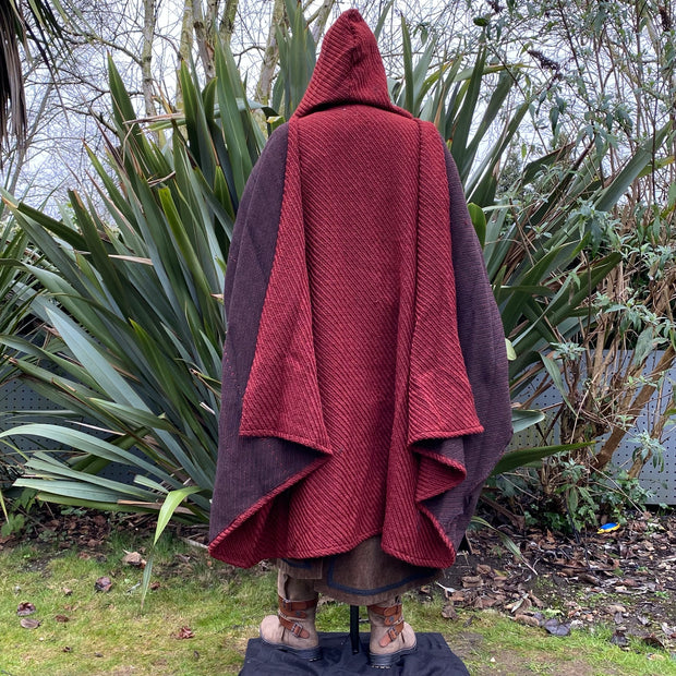 Cloak, Herringbone with Brown Mantle (Rust Red)