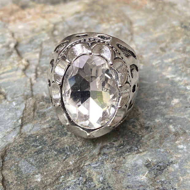 Gemstone Ring - Silver (White)