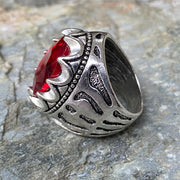 Gemstone Ring - Silver (Red)
