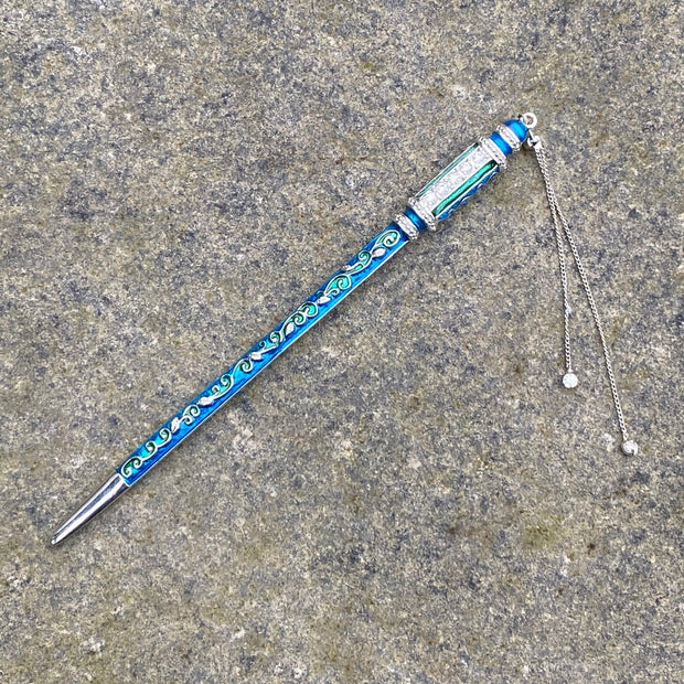Hairpin (Blue/Green and Silver)