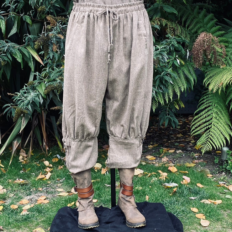 Medieval Woolen Trousers with Cords, grey