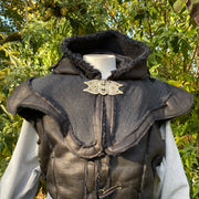 Layered Leather Hood (Black)