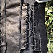 LARP Layered Leather Waistcoat (Black)