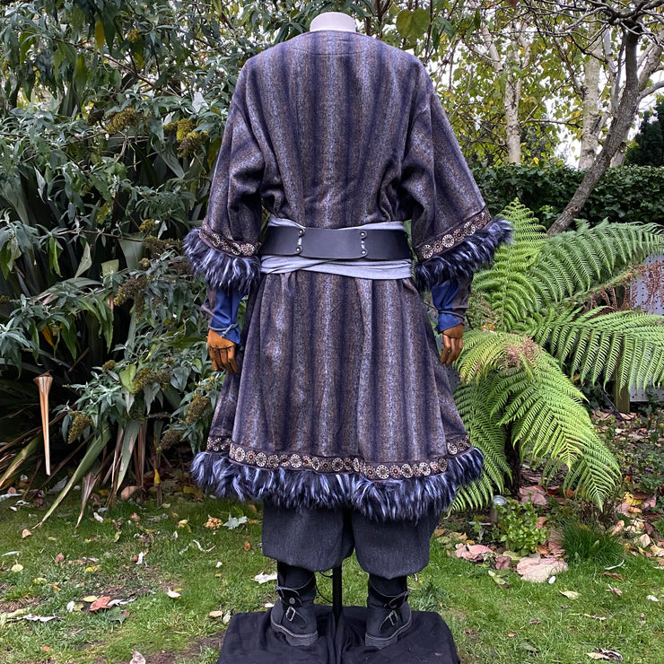 Mohair Tunic with Fur Trim (Blue)